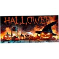 thumbnail image 1 of Halloween Decorations, Garage Door Cover, 6x13 Ft Garage Door Cover with Installation Kit Polyester Scary Pumpkin Outdoor Halloween Decorations Hanging Garage Door Banner for Party Wall, 1 of 6
