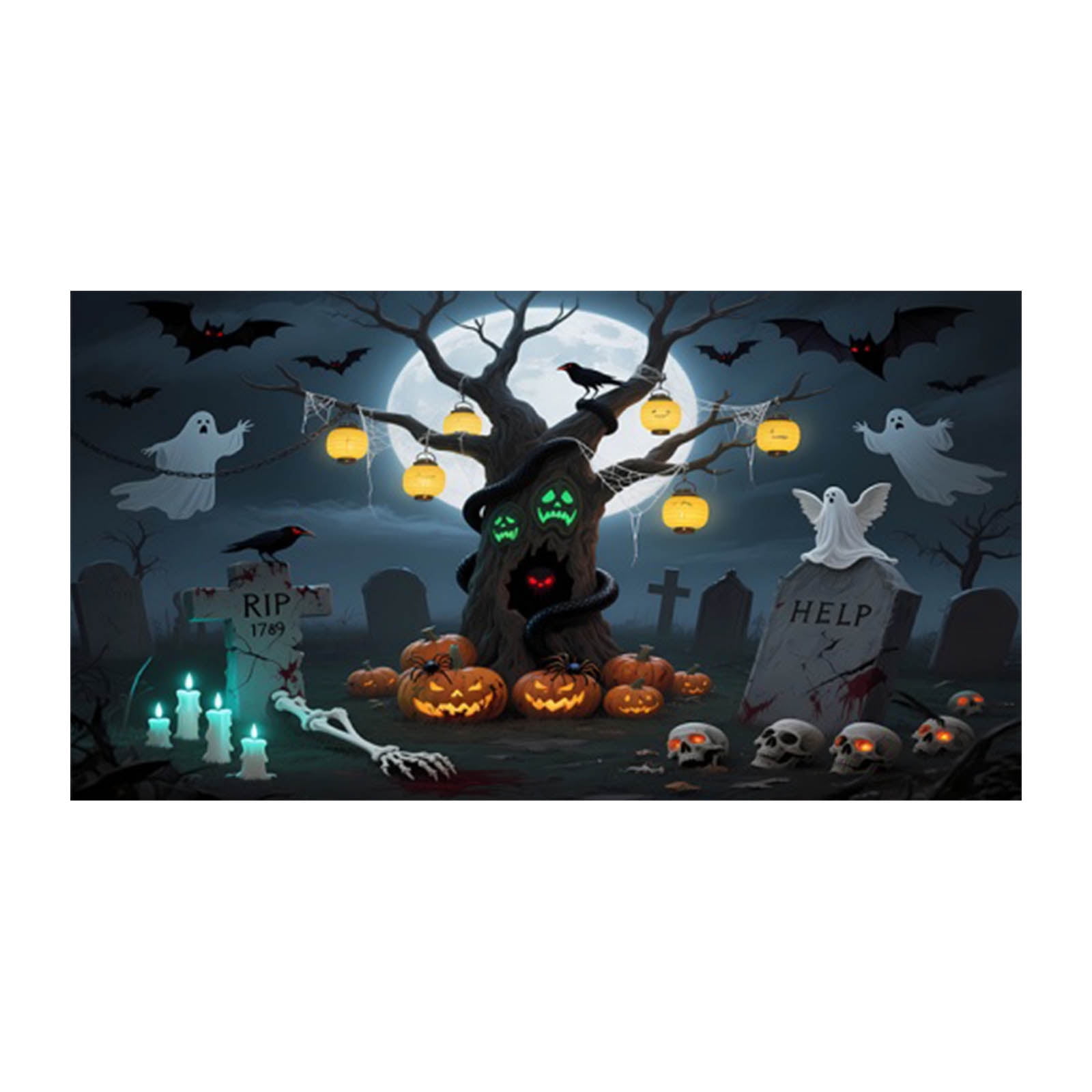 Halloween Decorations Garage Door Cover, Large Hanging Backgrounds ...