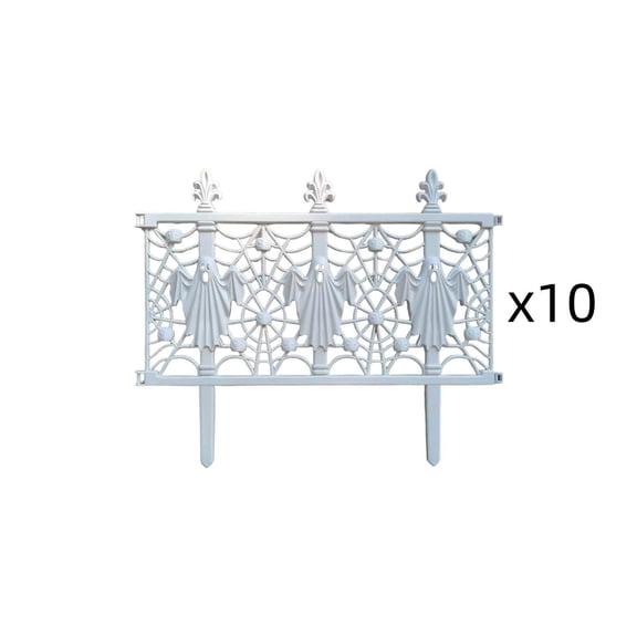 Halloween Decorations Garden Fence Panel Spooky Edging for Front Yard Lawn Flower Bed Porch Patio Pathway Outdoor Home Party Landscape Decor