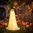 thumbnail image 1 of Halloween Decorations Ghost Light Up Standing Decoration, Adjustable 31–54 In Ghost Ornament with Remote Control, Halloween Indoor Outdoor Party Decor, Yard Display, 1 of 5