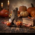 thumbnail image 1 of Halloween Decorations Ghost Pumpkin Tree Stump Ornament, Halloween Tabletop Decoration, Seasonal Home Display, Party Centerpiece, Holiday Decorative Accent, 1 of 7