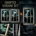 thumbnail image 1 of Halloween Decorations Ghost Wall Decals, 2 Pack Large 47x32 inch Fabric Fake Window Clings, 3D Ghoul Wall Stickers for Home Party Decor, black A, 1 of 6