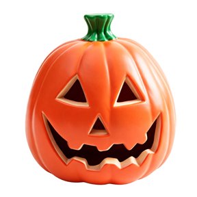 Halloween Decorations Glowing Pumpkin Figurine Lamp LED Light Up Decorative Ornament with Happy Face Design for Tabletop Shelf Display and Holiday Party Gift Idea for Home and Friends