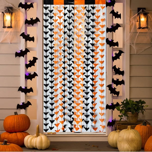 Halloween Decorations, Halloween Bat Door Curtain 79x39 In,Vintage Halloween Decor,Spooky Gothic Decor For Halloween And Trick Or Treat Parties