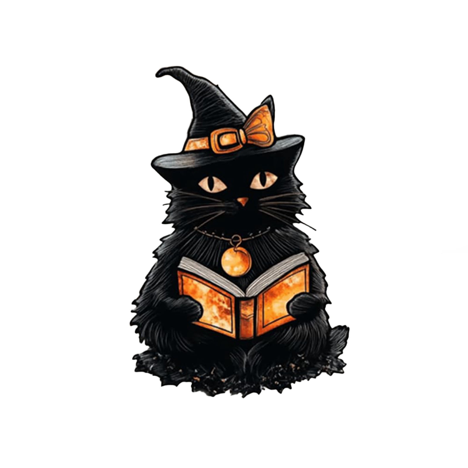 Halloween Decorations Halloween Black Cat Witch Sticker – Cute Cartoon ...