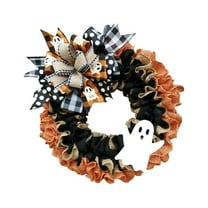 Halloween Decorations Halloween Boo Ghost Wreath, Burlap Wreath with Bows for Front Door, Farmhouse Favors Trick Of Treat Props, Halloween Party Supplies Window Wall Decor
