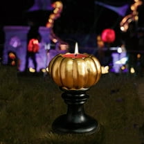 Halloween Decorations Halloween Candlestick Pumpkin Candle Holders Metal Hanging Pumpkin Lantern Ghost Festival Party Ornaments Halloween Table Centerpiece Orange