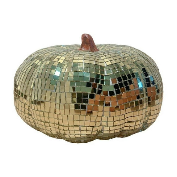 Halloween Decorations Halloween Disco Pumpkin Decorative Ornament Reflective Mirror Tabletop Decor for Parties and Festivals Pumpkin Model for Home and Event Styling
