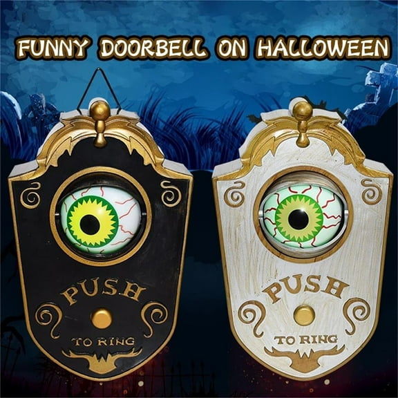 Halloween Decorations, Halloween Doorbell, Animated Eyeball with Spooky-Sounds, Halloween Decor with Lightup Eyeball,Trick Or Treat Event for Kids, for Haunted House Halloween Party