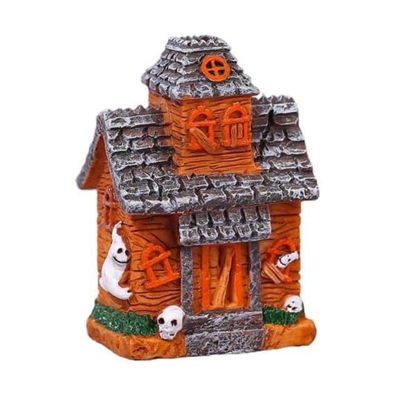 Halloween Decorations,Halloween House Figurine With Bat Pumpkin For Halloween Decorations Halloween Village Statue For Indoor Outdoor Party Decor Modern Style Miniature Collectible Suita