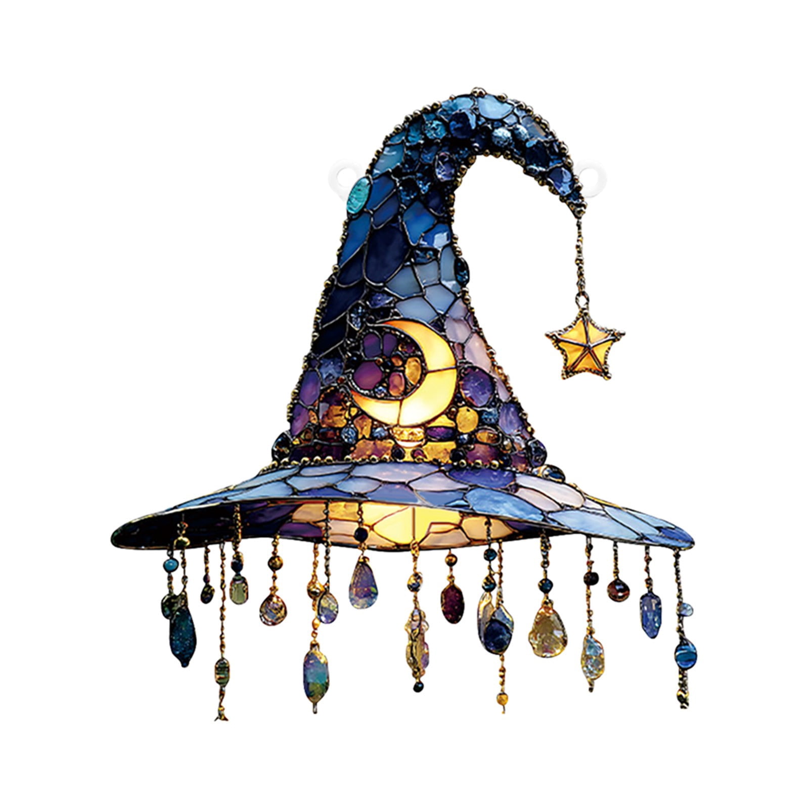 Halloween Decorations Halloween Moon Witchs Acrylic Suncatcher 5.91inch ...