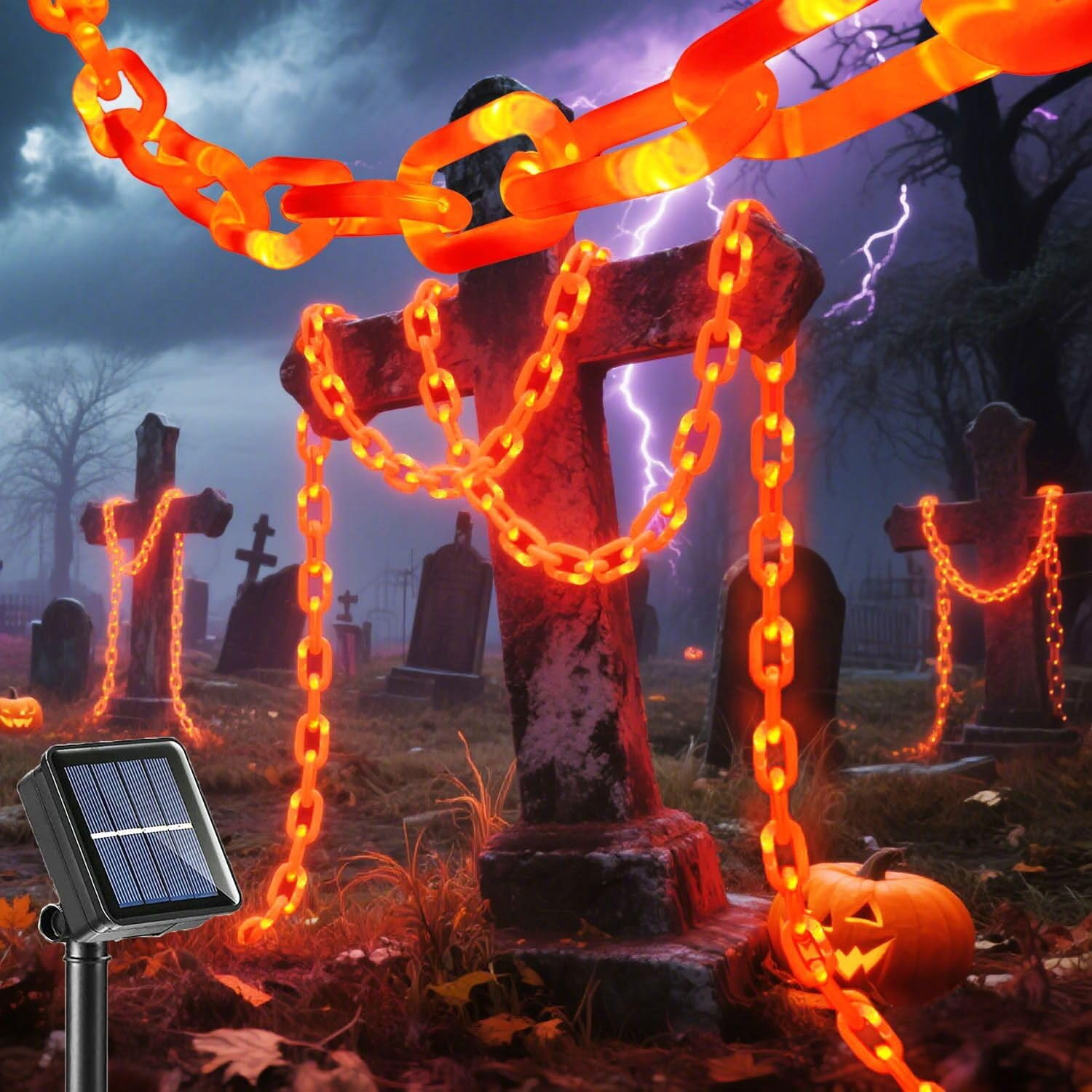 Holween Chain Halloween Decorations Halloween Plastic Chain Lights, 6.55Ft Props ...
