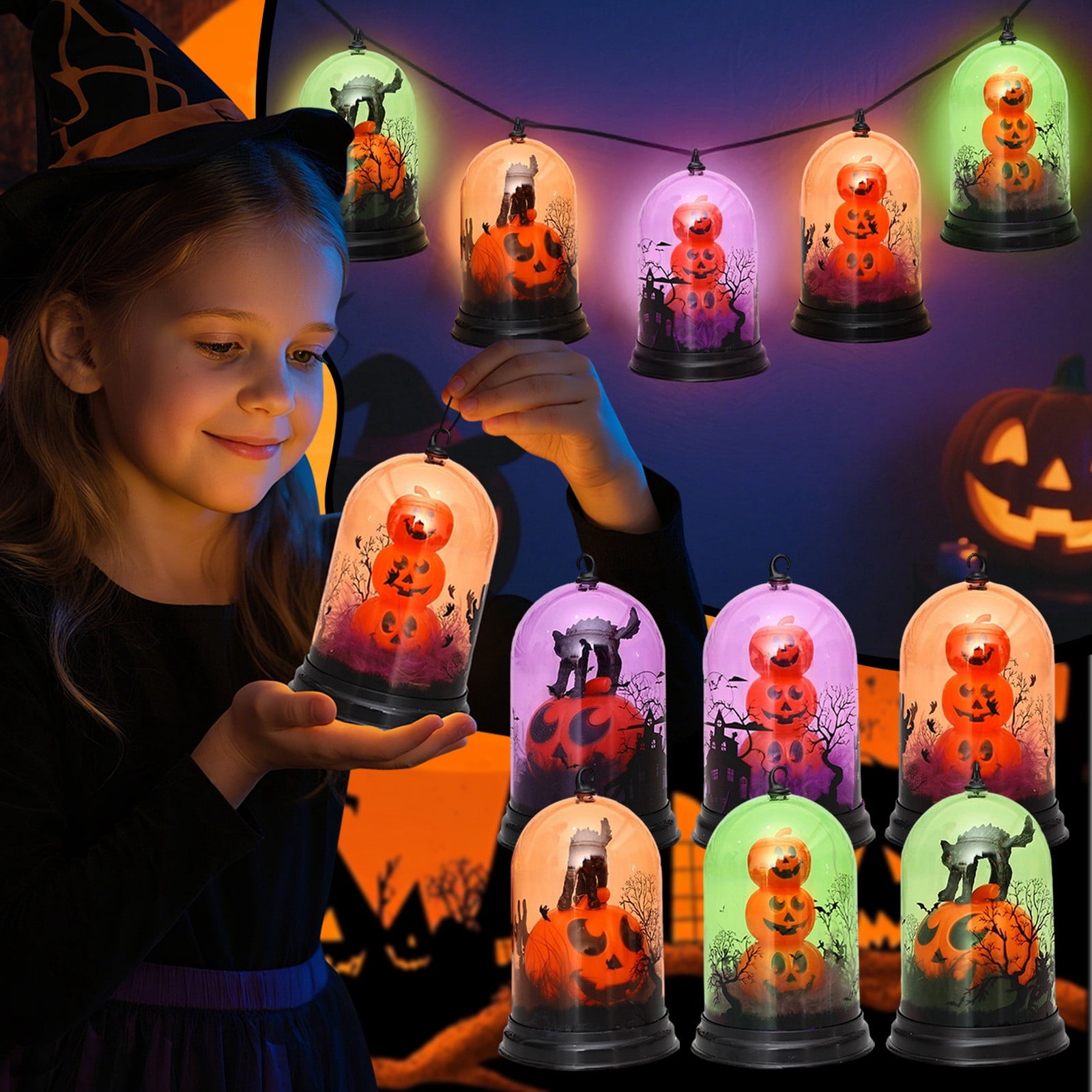 Halloween Decorations - Halloween Pumpkin Dome Light Decoration