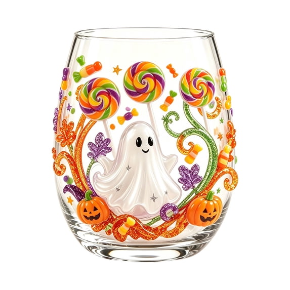 Halloween Decorations Halloween Stemless Glasses Drinking Glasses 15Oz Pattern Tumbler Cups Pumpkin Printed Flat Glass Halloween Drinkware For Party Fall Glass&Bottle 2026