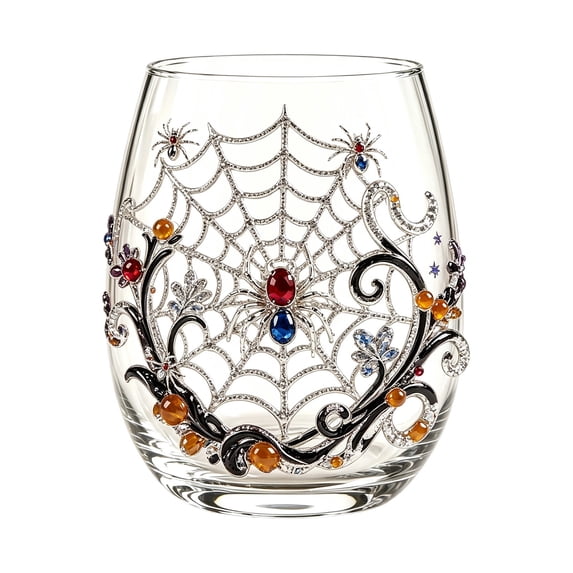 Halloween Decorations Halloween Stemless Wine Glasses Drinking Glasses 15Oz Pattern Tumbler Cups Pumpkin Printed Flat Wine Glass Halloween Drinkware For Party Fall Glass&Bottle 2026