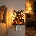 thumbnail image 1 of Halloween Decorations Halloween Tree House Night Light Plug in Spooky Cute Ghost Pumpkin Wall Decor for Home Party, 1 of 6