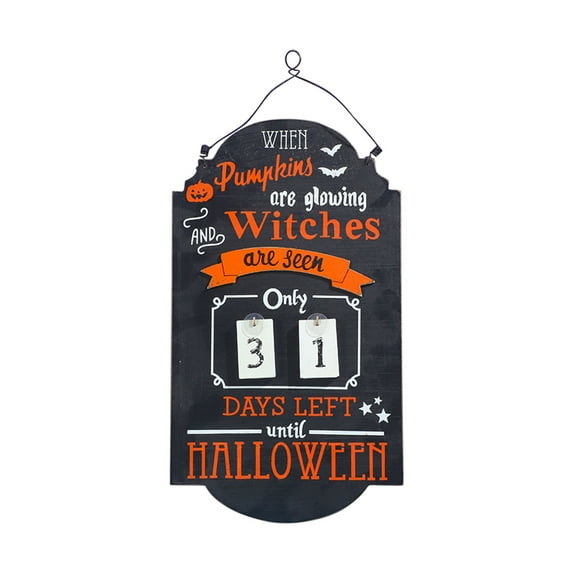 Halloween Decorations Halloween Wooden Calendar Ornament Home Wall Decoration Halloween Calendar Countdown Wooden Hanging Board Halloween Decorations Outdoor Halloween Decorations Indoor