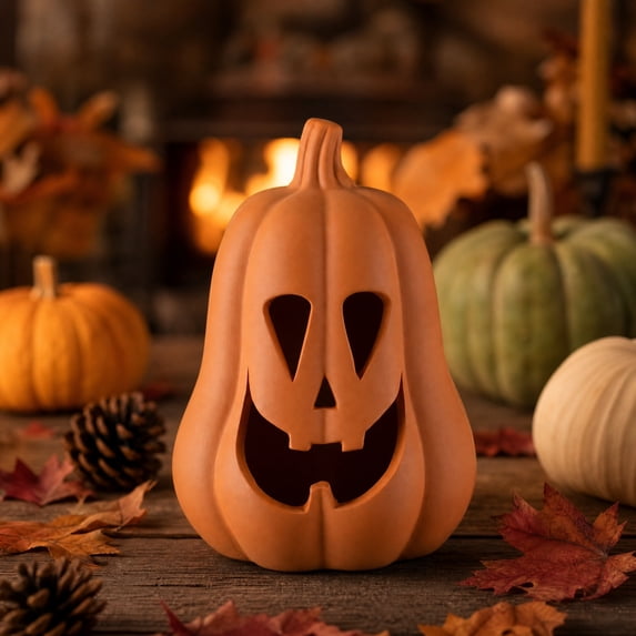 Halloween Decorations, Handmade Jack O' Lanterns, Cozy Fall Decor for Home, Indoor Outdoor Autumn Farmhouse Decor for Porch, Front Door, Mantel, Table Centerpiece