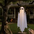 thumbnail image 1 of Halloween Decorations Hanging Swing Ghost Decor,Adjustable Height LED Lighted Outdoor Halloween Decoration,Spooky Cute Ghosts Decor with 8 Modes Lights for Front Porch Yard Tree, 1 of 7
