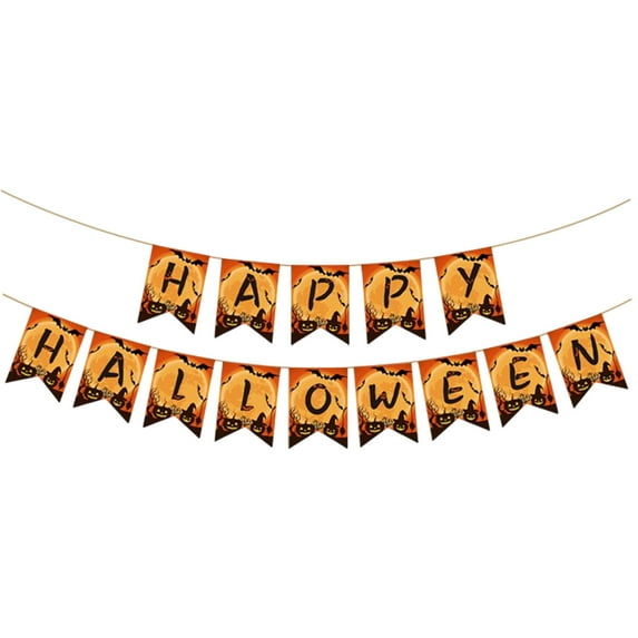 Halloween Decorations - Happy Halloween Banner Party Decorations for Indoor Outdoor - Trunk or Treat Backdrop Garland for Indoor Outdoor Home Decor