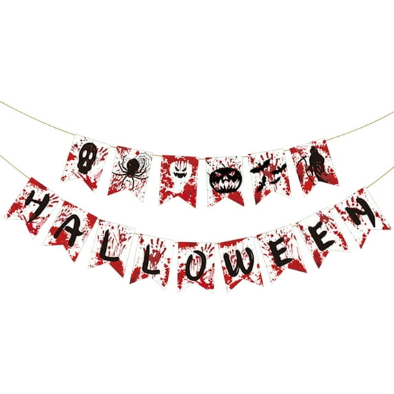 Halloween Decorations - Happy Halloween Banner Party Decorations for Indoor Outdoor - Trunk or Treat Backdrop Garland for Indoor Outdoor Home Decor