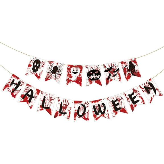 Halloween Decorations - Happy Halloween Banner Party Decorations for Indoor Outdoor - Trunk or Treat Backdrop Garland for Indoor Outdoor Home Decor
