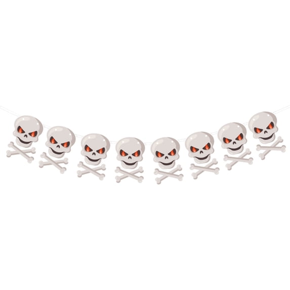Halloween Decorations - Happy Halloween Cute Ghosts Pumpkins Skull Banner for Party Decorations Indoor Outdoor - Trunk or Treat Backdrop Garland for Home Decor