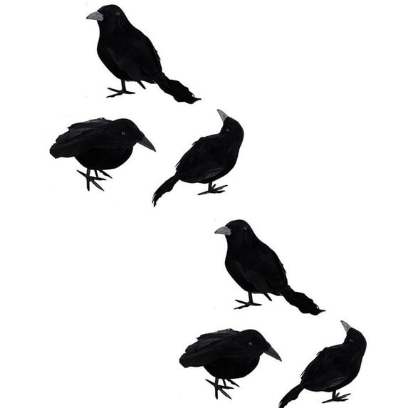 Halloween Decorations For Home 6 Pcs Hanging Crow Decorations Felt Black Crow Ornament Raven Bird Halloween Decorations For Diy Indoor Outdoor Decorations