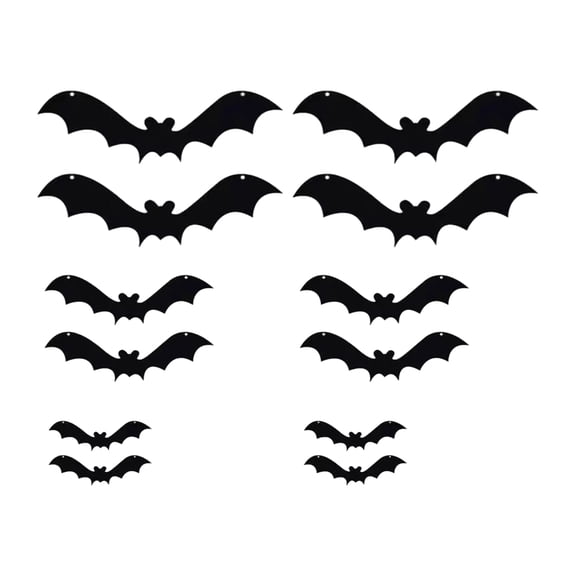 Halloween Decorations for Home with Led Glow, Hanging Halloween Decorations Outdoor Scary Bat Wall Art for Party, 12 Pack Black Felt Bats for Indoor Outdoor Halloween Decor