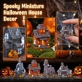 thumbnail image 1 of Halloween Decorations for Home, Small Halloween Decor, Halloween Figurines, Ghost Halloween Decorations, 2X1.5X2 Inch Mini Haunted House Statue with Carved Shingled Roof, Cute, 1 of 9