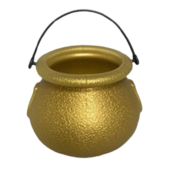 Halloween Decorations Indoor,1 Pack Mini Witches Cauldron Serving Bowl,Halloween Trick or Treat Party Decorations,Halloween Candy Bowl Black Plastic Cauldron for Home Kitchen Decor,5.3x7cm(Z5-Gold)