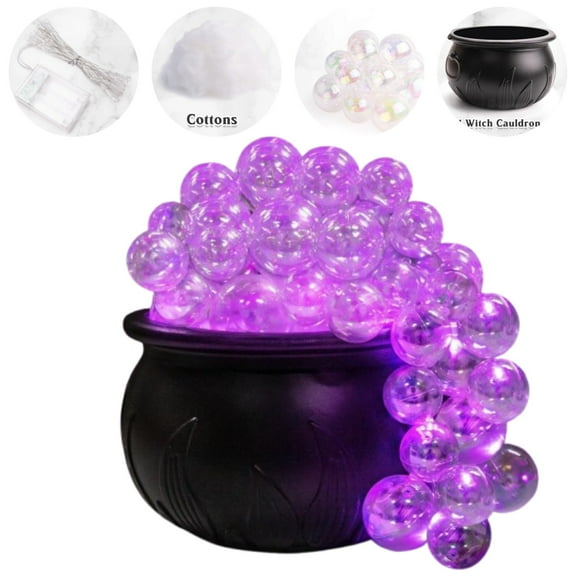 Halloween Decorations Indoor - 4 Inches DIY Witch Cauldron - Black Plastic Bowl - Hocus Pocus Vintage Table Decor