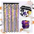 thumbnail image 1 of Halloween Decorations Indoor 6.5ft Orange Purple and Black Pumpkin Tinsel Foil Fringe Curtains,Photo Booth Prop Streamers Backdrop for Halloween Birthday Party Supplies Home Decor, 1 of 8