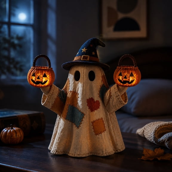 Halloween Decorations Indoor, Cute Ghost Reading Figurine, Desktop Book Ghost Tabletop Decor