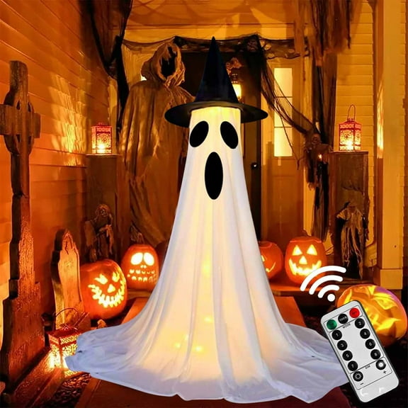 Halloween Decorations Indoor - DIY Light-Up Spooky Ghosts with Remote Control, String Lights, Witch Hats, Crafts Kits for Halloween Decor Indoor Party Home Table Mantel Room Kitchen Office