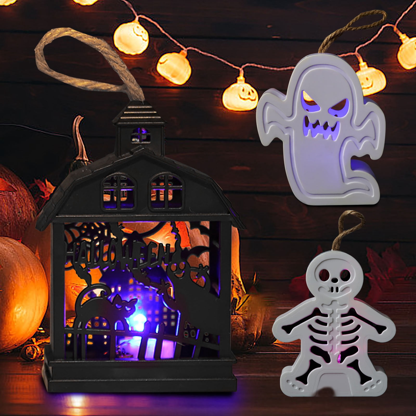 Halloween Decorations Indoor Flameless Candle Light Halloween Eye Bead ...