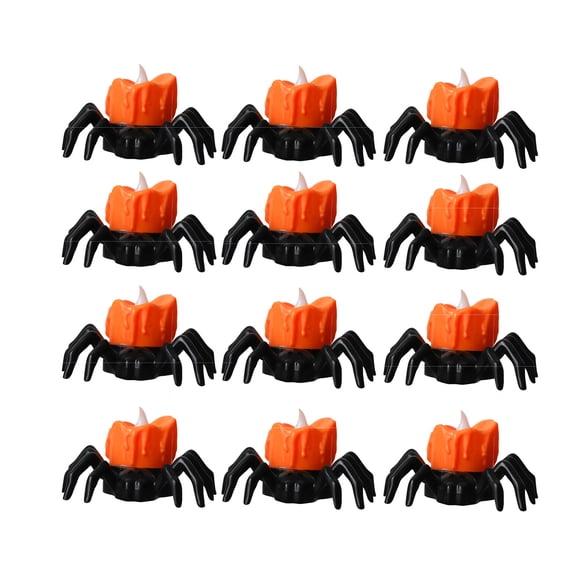 Clearance Christmas Decoration! Halloween Decorations Indoor, Halloween Lantern Decoration Props LED Electronic Candle Light Spider Night Light 12pcs on Clearance
