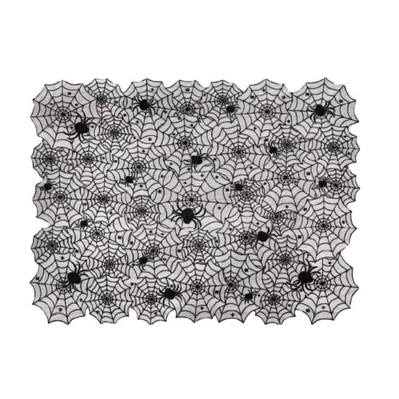 Halloween Decorations Indoor Halloween Spider Web Table Cloth Scary Spider Tablecloth for Halloween Spooky Home Table Decor Party Supplies,L