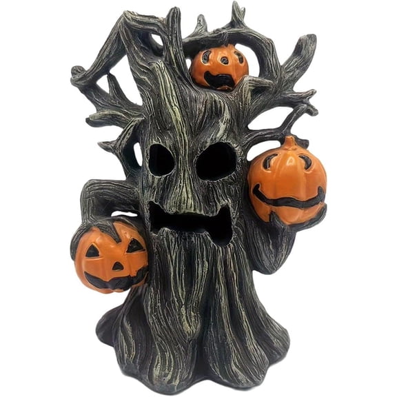 Halloween Decorations Indoor, Horror Creepy Halloween Pumpkin Tree Statue Decor Gifts for Mantel Shelf Tabletop Party Haunted House