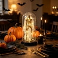 thumbnail image 1 of Halloween Decorations Indoor LED Light Up Glowing Cute White Girly Ghost in Glass Dome Battery-Operated Halloween Tabletop Decor for Shelf Mantel Spooky Party Display, 1 of 6
