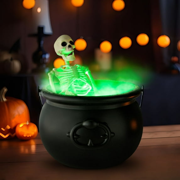 Halloween Decorations Indoor Large Witches Cauldron With LED Mist Make Black Plastic Cauldron Halloween Decor for Outside Yard Lawn Home Porch Door