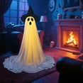 thumbnail image 1 of Halloween Decorations Indoor/Outdoor- 6.9" Light up Spooky Ghosts Decoration with 8 Light Modes Timer Remote for Yard Porch Lawn Home Front Door, 18Ft USB Cable Operation, 1 of 6