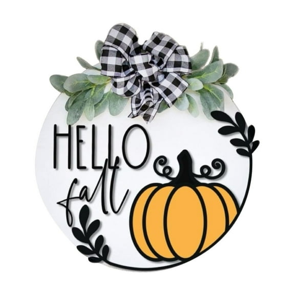 Halloween Decorations Indoor Outdoor - Door Signs - Hello Fall Decorations For Home Fall Door Sign Pumpkin Wreath Hanger Decor Wall Door Decor For Porch Farmhouse Thanksgiving Wall Decorations