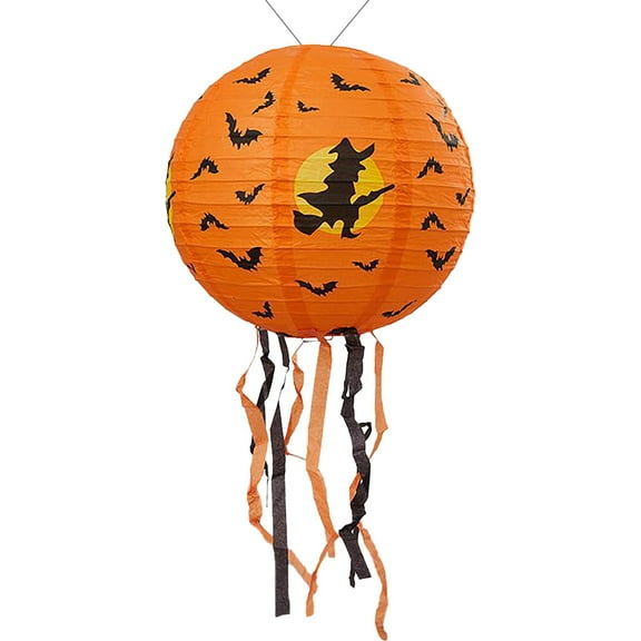 Halloween Decorations Indoor Outdoor - Halloween Witch Lantern Head - Halloween Paper Orange With Led Lights Halloween Paper Orange With Led Lights
