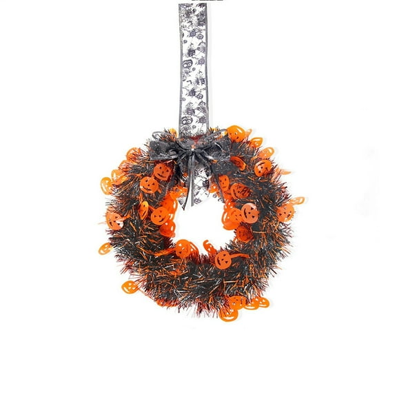 Halloween Decorations Indoor Outdoor - Halloween Wreath Decorative Item - Halloween Wreath Home Decor For Front Door With Funny Pumpkin And Decorations For Festive Door Hangings