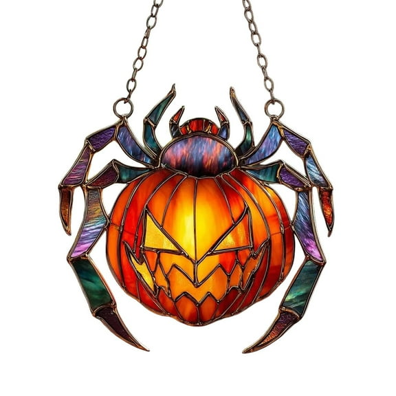 Halloween Decorations Indoor Outdoor - Hanging Decoration - Gothic Halloween Acrylic Wall Hanging – Double Printed Giant Colorful With Evil Pumpkin Abdomen Outdoor/Indoor Hanging Ornament For & Home