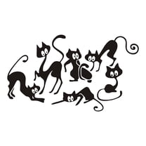 Halloween Decorations Indoor Outdoor - Wall Stickers - Halloween Funny Cat Decoration Stickers Bedroom Living Room Window Wall Stickers