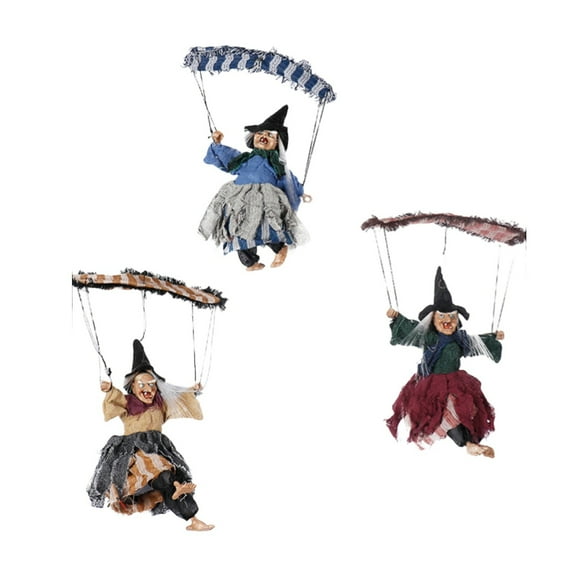 Halloween Decorations Indoor Outdoor - Witch (3 Pieces) - Halloween Outdoor Decoration Foot Animated Hovering Witch Sound And Activation Sensors Scary Props House Decoration