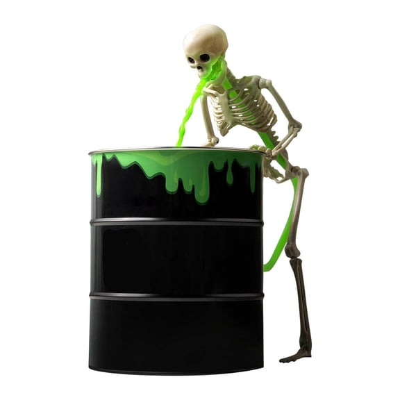 Halloween Decorations Indoor Puking Halloween Skeleton, Vomiting Skeleton Decor Skeleton Bucket Scary Prop for Halloween Party Horror Decoration Outdoor,6.2x13.2 Inch