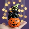 thumbnail image 1 of Halloween Decorations Indoor - Resin Black Cat Crow Pumpkin Figurine for Office Home Table Decor, Cute Halloween Gifts, 1 of 1